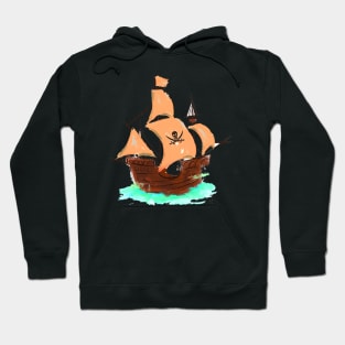 cartoon pirate ship Hoodie